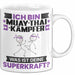 Muay-Thai-Kämpfer Tasse Geschenk für Muay-Thai-Kämpfer Geburtstag Lustiger Spruch Kaffee-Becher Was Ist Deine Superkraft Weiß Trendation