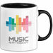 DJ Musik Equalizer EDM Party Tasse Geschenk Lustige Geschenkidee Spruch Musik Ist Meine Therapie Schwarz Trendation