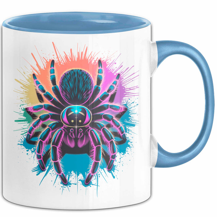 Spinne Vogelspinne Tier Tasse Geschenk Lustige Geschenkidee Spruch Blau Trendation