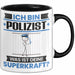Polizist Tasse Geschenk für Polizist Geburtstag Lustiger Spruch Kaffee-Becher Was Ist Deine Superkraft Schwarz Trendation