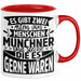 München Tasse Geschenk Heimat Münchener Geschenkidee Kaffee-Becher Bayern Es Gibt 2 Arten von Menschen Münchener Rot Trendation