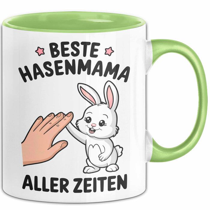 Kaninchen Hase Tierliebhaber Tasse Geschenk Lustige Geschenkidee Spruch Beste Hasenmama Aller Zeiten Grün Trendation