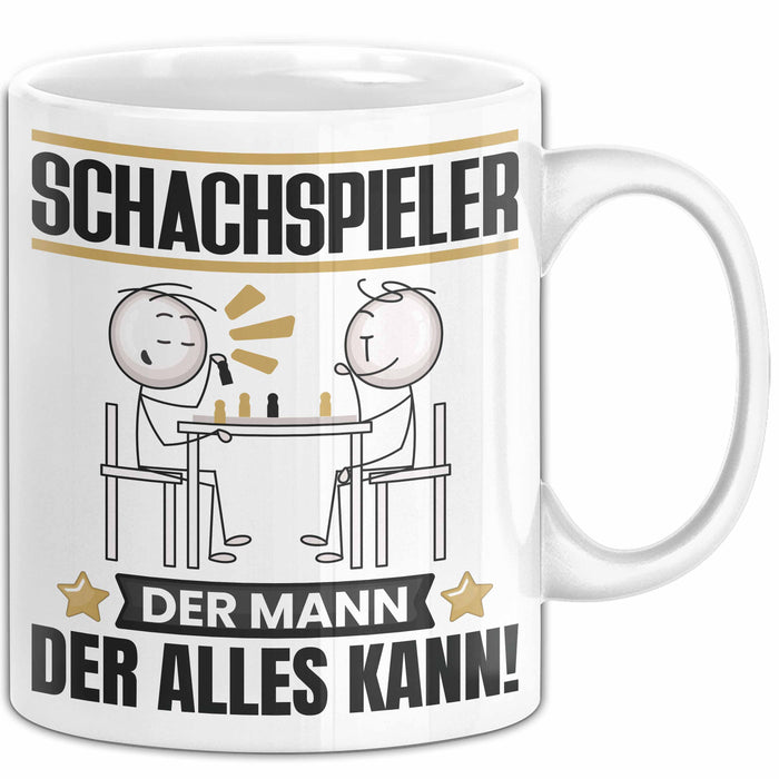 Schachspieler Tasse Geschenk für Schachspieler Der Mann Der Alles Kann Geschenkidee zum Geburtstag Weiß Trendation