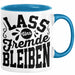 Schwarzer Humor Kaffeetasse Lass Uns Fremde Bleiben Tasse Geschenk Kollegen Sarkasmus Ironie Geschenkidee für Männer Frauen Kaffee-Becher Blau Trendation