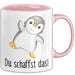 Mut Lustige Tasse Geschenk Süßer Pinguin Design Kaffeebecher Rosa Trendation