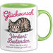 Schüler Abschluss Tasse Geschenk Lustige Geschenkidee Spruch Glückwunsch Verdient Bestanden Grün Trendation
