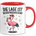 Flamingo Trinkend Tasse Geschenk Lustige Geschenkidee Spruch Die Lage Ist Besäufniserregend Rot Trendation