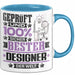 Designer Geschenk Lustiger Spruch für Designer Geschenkidee Bester Designer Der Welt Blau Trendation