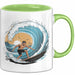 Surfer Tasse Geschenkidee für Wellenreiter Lustiger Spruch Grün Trendation