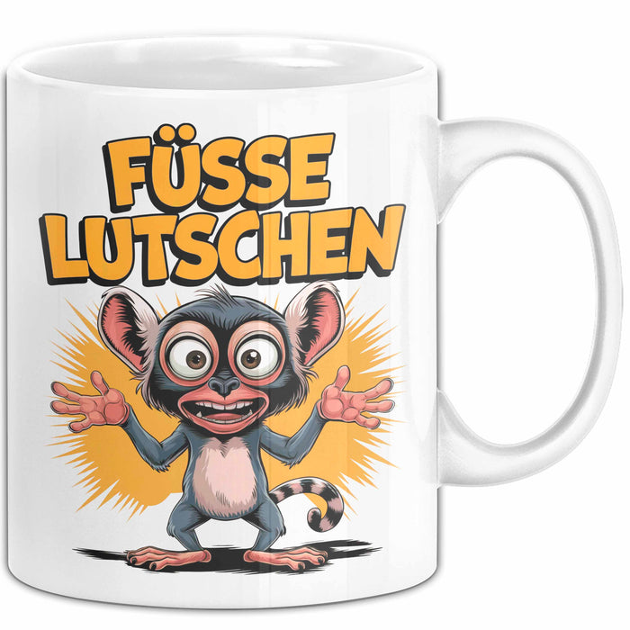 Sarkasmus Sarkastisch Tasse Geschenk Lustige Geschenkidee Spruch Füsse Lutschen Weiß Trendation