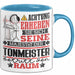 Tonmeister Geschenk Tasse Lustiger Spruch Erheben Sie Sich Der Tonmeister Betritt den Raum Blau Trendation