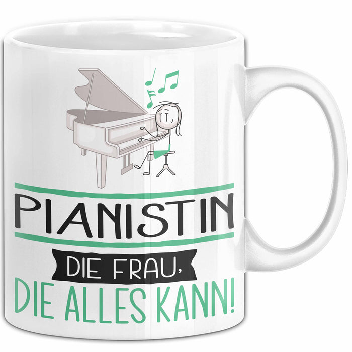 Pianistin Geschenk Tasse Becher Die Frau Die Allen Kann Geschenkidee für eine Pianistin Lustig Weiß Trendation