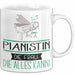 Pianistin Geschenk Tasse Becher Die Frau Die Allen Kann Geschenkidee für eine Pianistin Lustig Weiß Trendation