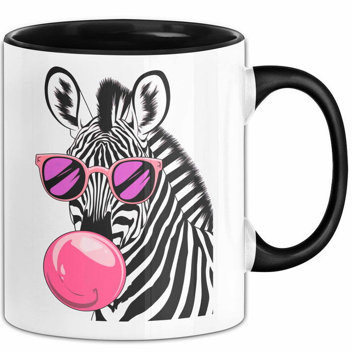 Zebra Kaugummi Tasse Geschenk Lustige Geschenkidee Spruch Schwarz Trendation