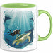 Taucher Tasse Geschenkidee für Tauch Enthusiasten Grün Trendation