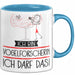 Geschenk für Vogelforscherin Tasse Lustige Geschenkidee Geburtstag Ich Bin Vogelforscherin Ich Darf Das Blau Trendation