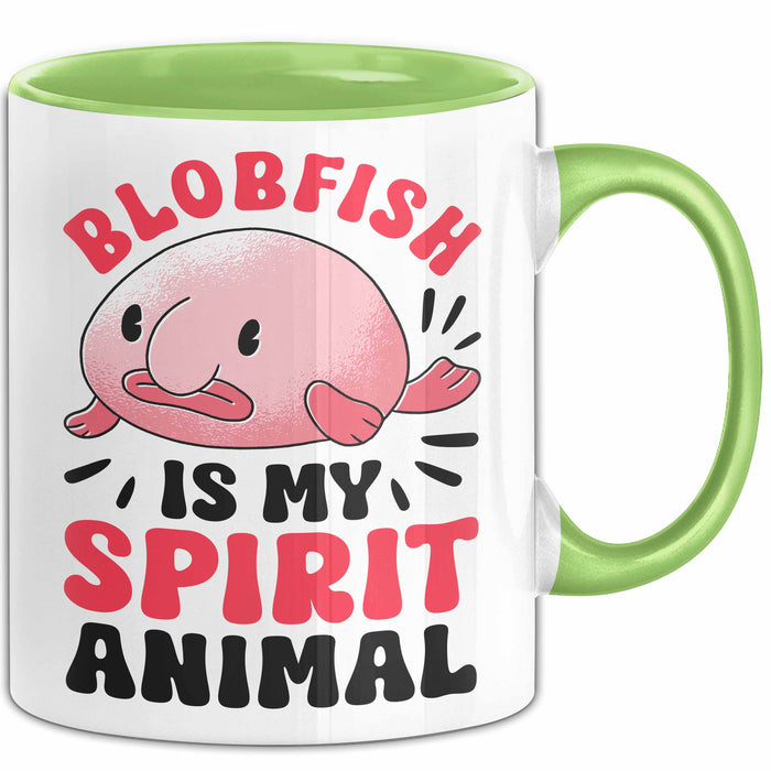 Blobfisch Tasse Geschenk Blobfish Geschenkidee Fan Lustig Humor Becher Grün Trendation