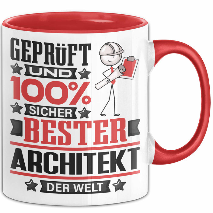 Architekt Geschenk Lustiger Spruch für Architekt Geschenkidee Bester Architekt Der Welt Rot Trendation