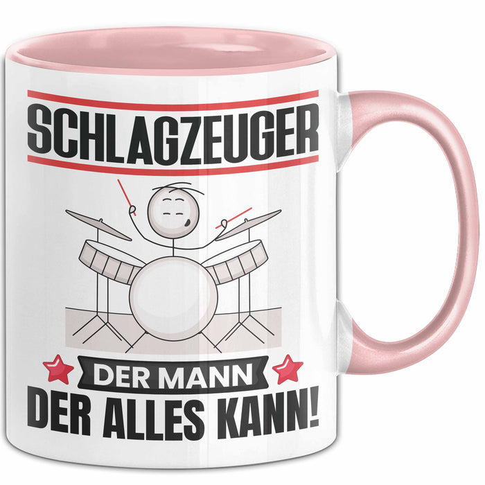 Schlagzeuger Tasse Geschenk für Schlagzeuger Der Mann Der Alles Kann Geschenkidee zum Geburtstag Rosa Trendation