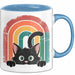 Katzen Tierliebhaber Vintage Tasse Geschenk Lustige Geschenkidee Spruch Blau Trendation