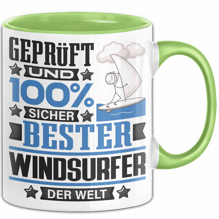 Windsurfer Geschenk Lustiger Spruch für Windsurfer Geschenkidee Bester Windsurfer Der Welt Grün Trendation