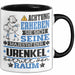 Urenkel Geschenk Tasse Lustiger Spruch Erheben Sie Sich Der Urenkel Betritt den Raum Schwarz Trendation