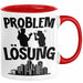 Immobilienmakler Tasse Geschenk für Immo Verkäufer Männer Geschenkidee Problem und Lösung Immobilien Rot Trendation