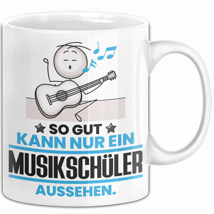 Musikschüler Geschenk Tasse So Gut Kann Nur Ein Musikschüler Aussehen Geschenkidee Kaffee-Becher Weiß Trendation