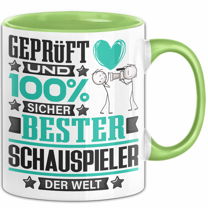 Schauspieler Geschenk Lustiger Spruch für Schauspieler Geschenkidee Bester Schauspieler Der Welt Grün Trendation