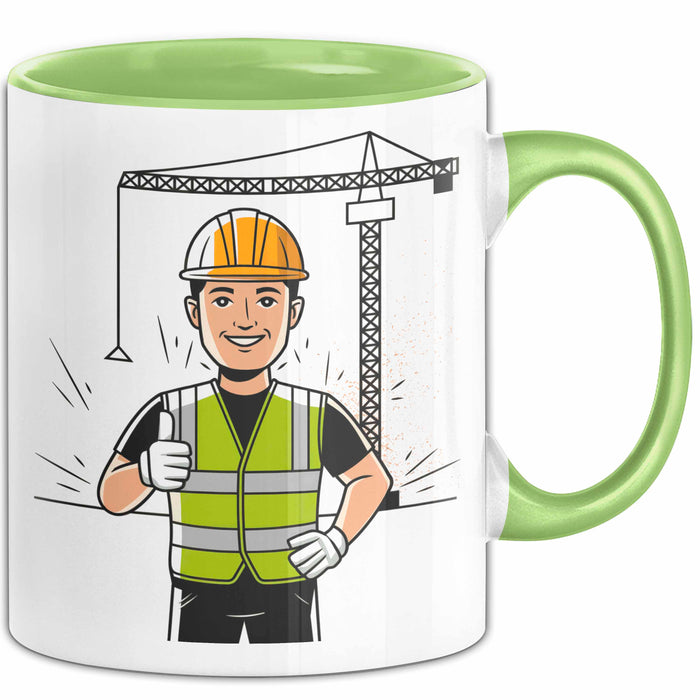 Bauarbeiter Tasse Geschenk Lustige Geschenkidee Spruch Für Bau Profis Grün Trendation