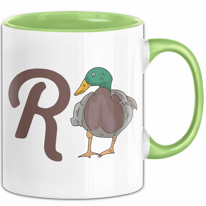 Rentner Pensionär Sarkasmus Ente Tasse Geschenk Lustige Geschenkidee Spruch Grün Trendation