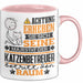 Katzenbetreuer Geschenk Tasse Lustiger Spruch Erheben Sie Sich Der Katzenbetreuer Betritt den Raum Rosa Trendation