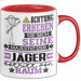 Jäger Geschenk Tasse Lustiger Spruch Erheben Sie Sich Der Jäger Betritt den Raum Rot Trendation