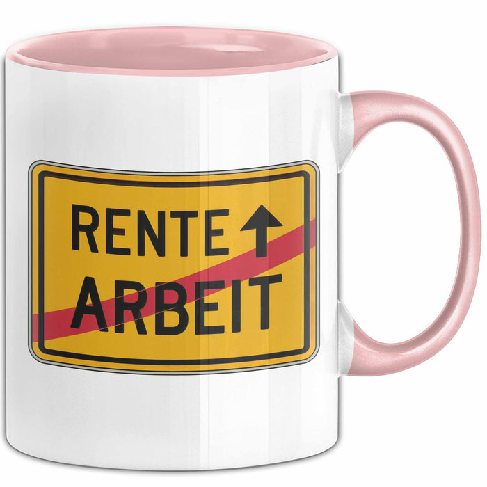 Rentner Tasse Geschenk Rente Arbeit Ruhestand Rosa Trendation