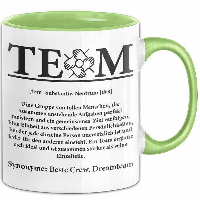 Bürokollege Tasse Geschenkidee Team Definition Kollege Grün Trendation