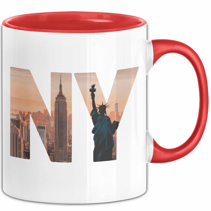 New York City USA Tasse Geschenk Lustige Geschenkidee Spruch Rot Trendation