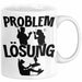 VR Gamer Tasse Geschenk für Gamer Zocker Männer Geschenkidee Problem und Lösung Zocken Weiß Trendation