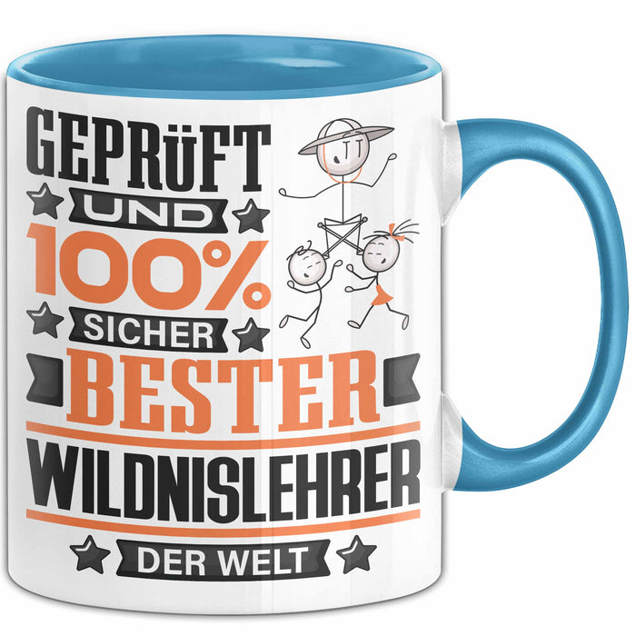 Wildnislehrer Geschenk Lustiger Spruch für Wildnislehrer Geschenkidee Bester Wildnislehrer Der Welt Blau Trendation
