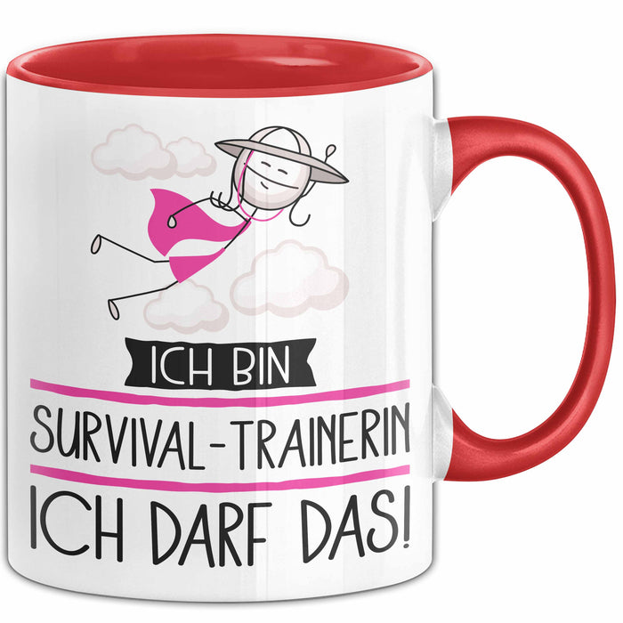 Geschenk für Survival-Trainerin Tasse Lustige Geschenkidee Geburtstag Ich Bin Survival-Trainerin Ich Darf Das Rot Trendation
