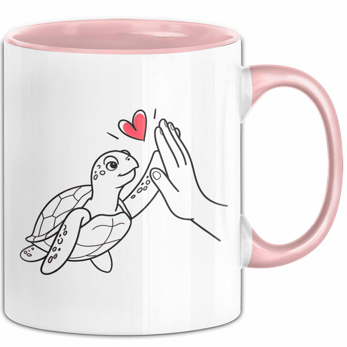 Schildkröte Tierliebhaber Tasse Geschenk Lustige Geschenkidee Spruch Rosa Trendation