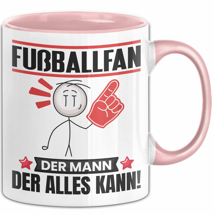 Fußballfan Tasse Geschenk für Fußballfan Der Mann Der Alles Kann Geschenkidee zum Geburtstag Rosa Trendation