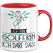 Geschenk für Golferin Tasse Lustige Geschenkidee Geburtstag Ich Bin Golferin Ich Darf Das Rot Trendation