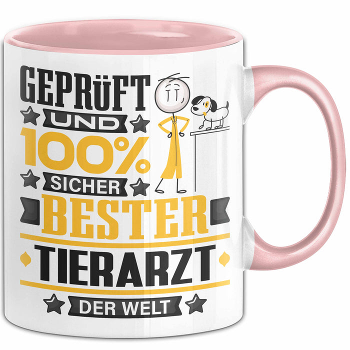 Tierarzt Geschenk Lustiger Spruch für Tierarzt Geschenkidee Bester Tierarzt Der Welt Rosa Trendation