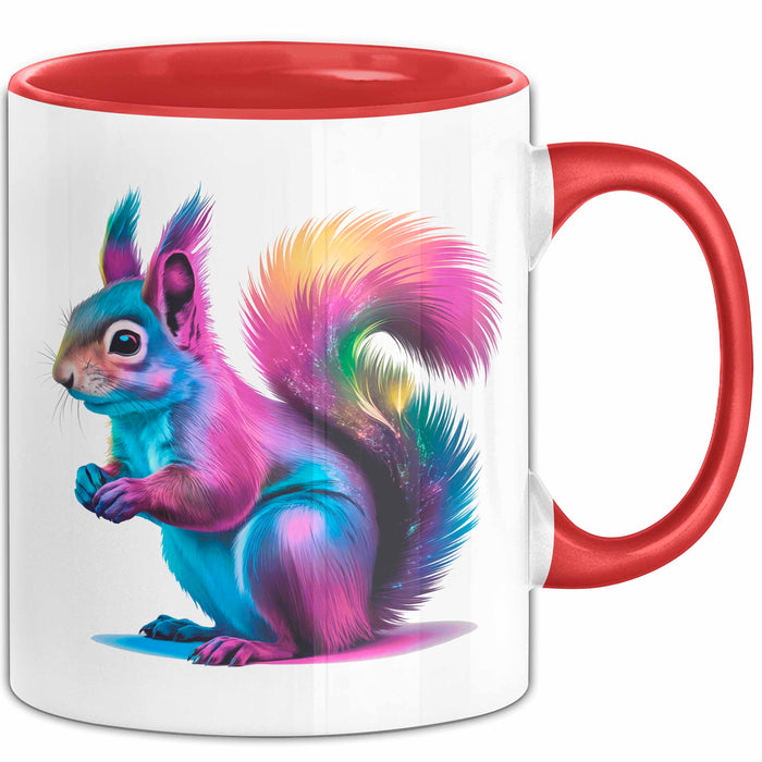 Eichhörnchen Tierliebhaber Tasse Geschenk Lustige Geschenkidee Spruch Rot Trendation