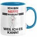 Neffe Geschenk Tasse Lustiger Spruch Ich Bin Neffe Warum Weil Ich Es Kann Geschenkidee Bester Neffe Geburtstag Kaffee-Becher Blau Trendation