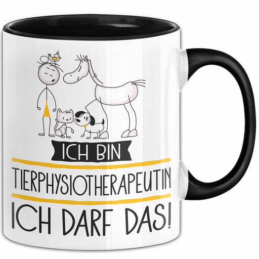 Geschenk für Tierphysiotherapeutin Tasse Lustige Geschenkidee Geburtstag Ich Bin Tierphysiotherapeutin Ich Darf Das Trendation