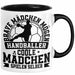 Mädchen Handball-Spielerin Tasse Geschenk Spruch Echte Mädchen Spielen Handball Geschenkidee Frauen Brave Mädchen Mögen Handballer Schwarz Trendation