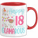 18er Geburtstag Tasse Geschenk Happy 18 And Glamarous Llama Alpaka Liebhaber Geschenkidee zum Geburtstag Rot Trendation