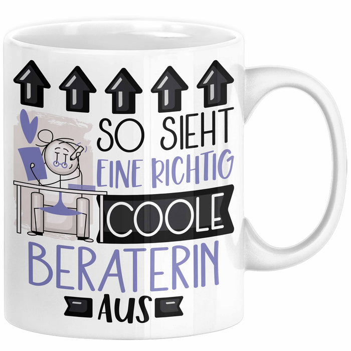 Beraterin Geschenk Tasse Lustig Geschenkidee für Beraterin Geburtstag So Sieht Eine Richtig Coole Beraterin Aus Frauen Spruch Weiß Trendation