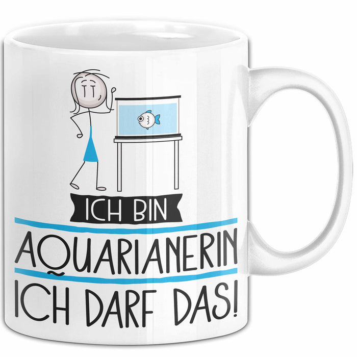 Geschenk für Aquarianerin Tasse Lustige Geschenkidee Geburtstag Ich Bin Aquarianerin Ich Darf Das Weiß Trendation